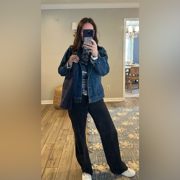 Duluth Trading Co Blue Striped Rolled Turtleneck and Rolled Hems. - Picture 5 of 5